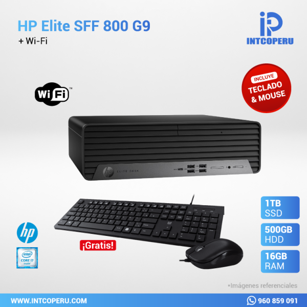 CPU Elite SFF 800 G9 - Intel Core i7 14va Gen - RAM 16GB - SSD 1TB - HDD 500GB Mecánico - WiFi - Imagen 3